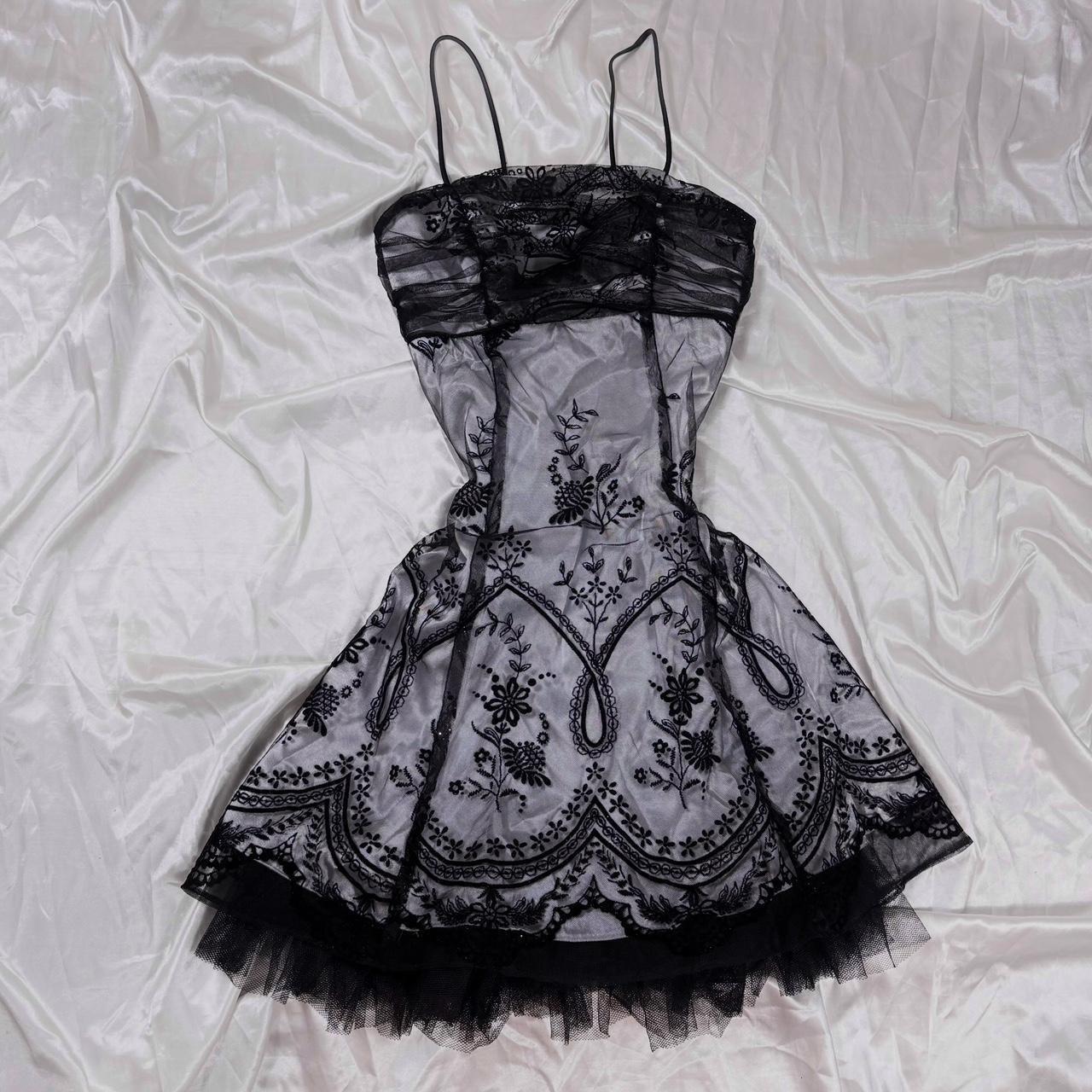 Y2K Black Grey Prom Dress Homecoming Dress Gothic Dress Fairy Dress gh4600