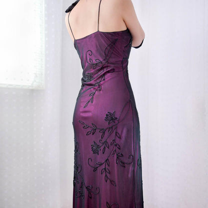 Purple Delicate Beading Long Tulle Ball Gown Evening Dress Party Dress Prom Dress gh4484