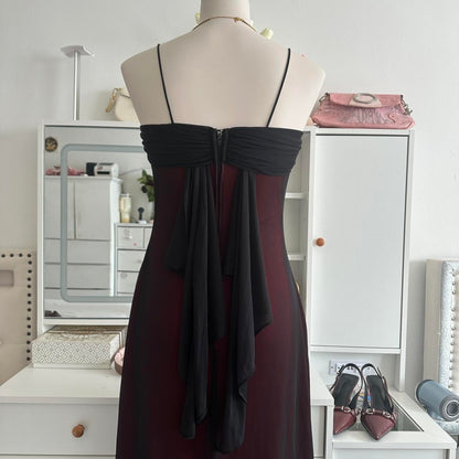 Crimson Vintage Fashion Stunning Elegant Long Chiffon Gothic Prom Dress Evening Gown Birthday Party Dress Prom Dress Graduation Dress gh3885