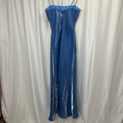 Blue Beautiful Vintage Fairy Long Satin Tulle Gown Delicately Beaded Spaghetti Straps Prom Dress Evening Party Dress Prom Dress gh3893