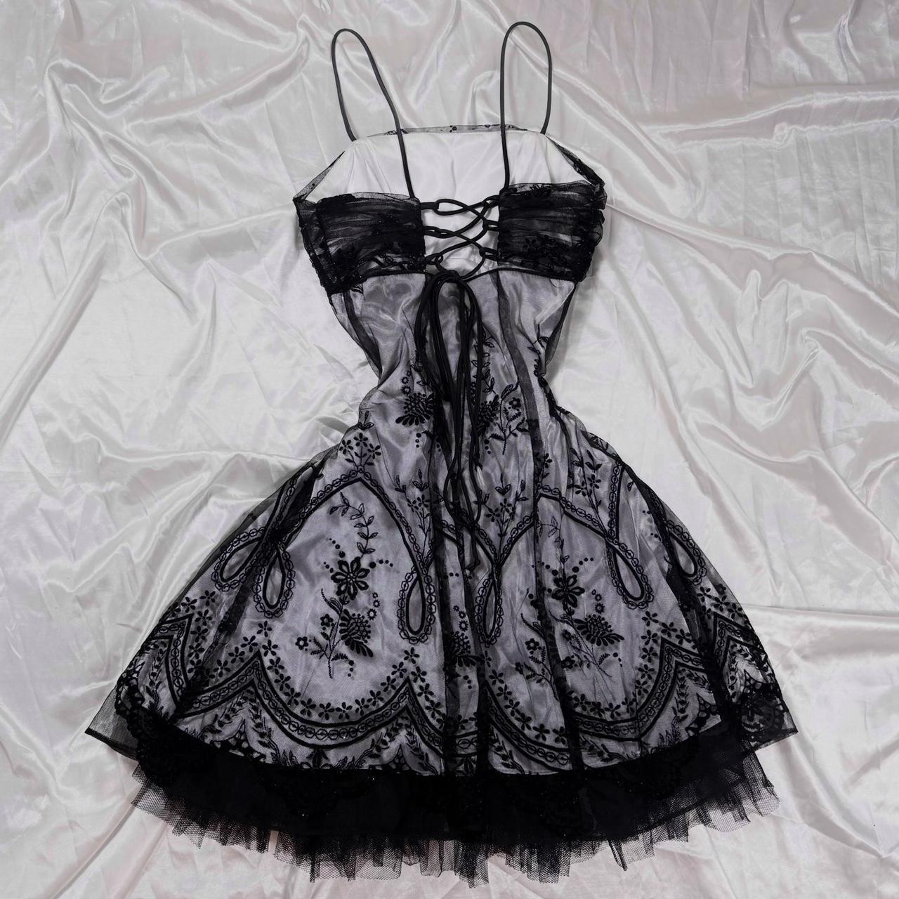 Y2K Black Grey Prom Dress Homecoming Dress Gothic Dress Fairy Dress gh4600