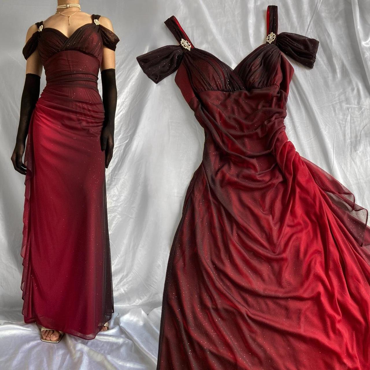 Burgundy Shiny Elegant Off Shoulder Ruffles Fashion Elegant Long Prom Dress Evening Gown Party Dress gh3204