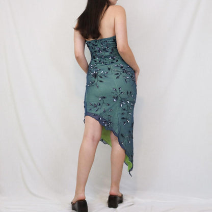 Blue Beaded Strap Short/Mid-Length Homecoming Dress Birthday Party Dress gh5089