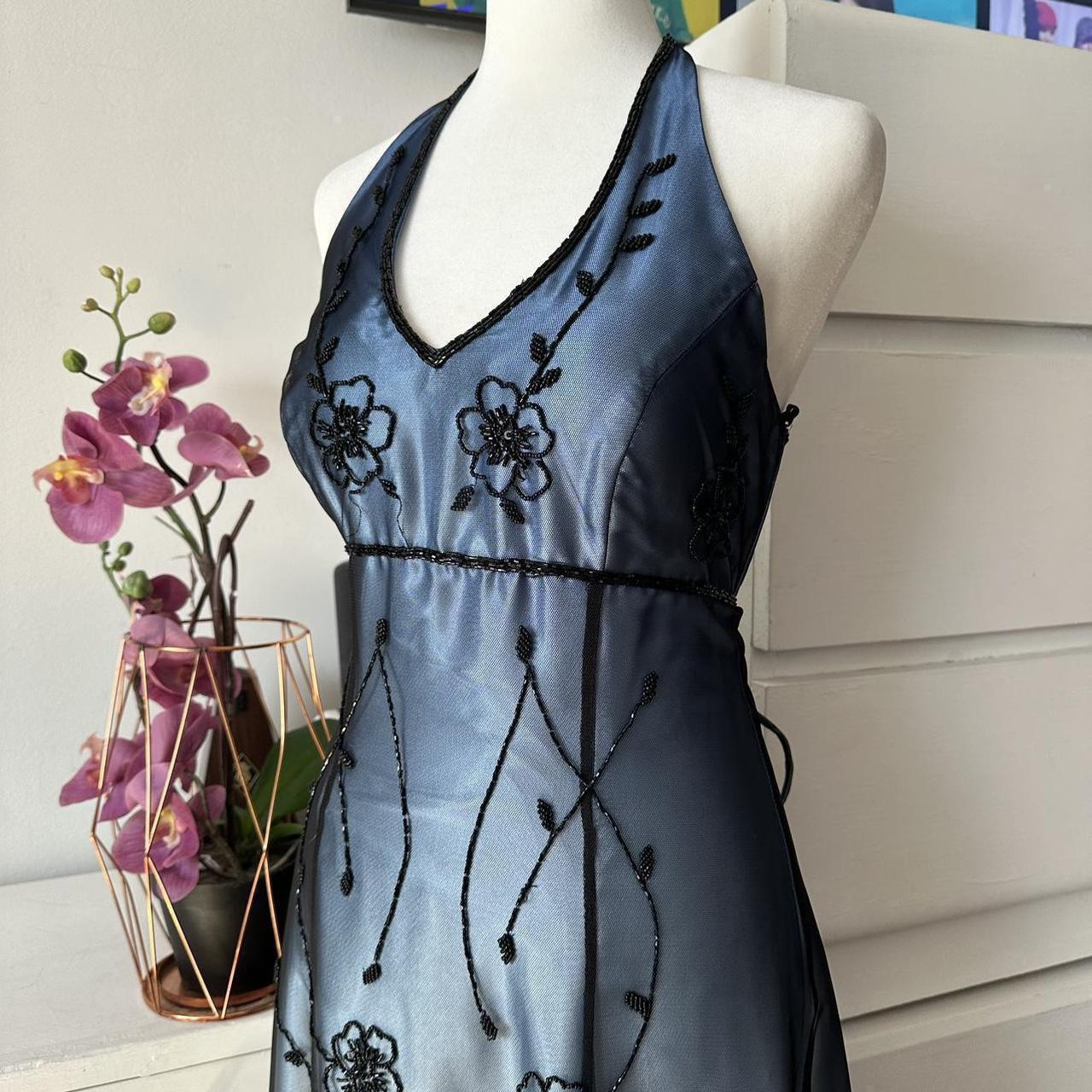 Blue Gorgeous Vintage Elegant Exquisite Beaded Suspender Long Tulle Ball Gown Evening Gown Party Dress Prom Gown gh3877