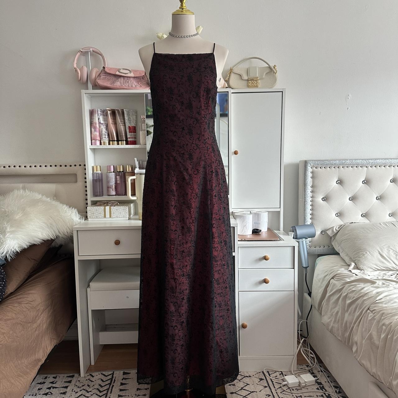 __Red Black Crimson Dress Retro Fashion Stunning Elegant Exquisite Long Tulle Gothic Ball Gown Evening Gown Birthday Party Gown Prom Gown Graduation Gown gh3883