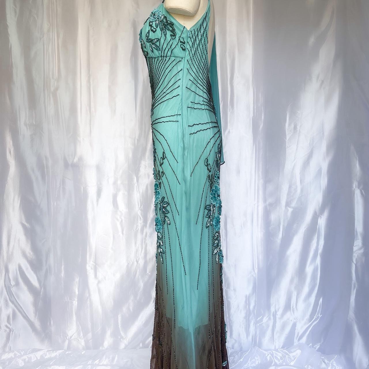 Blue gorgeous exquisite floral beaded long chiffon Prom dress evening dress party dress gh5093