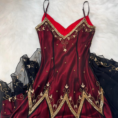 Burgundy Retro Exquisite Short/Long Prom Dress Chiffon Homecoming Dress Birthday Party Dress gh5011