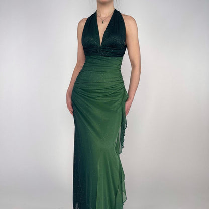 Green Gradient Sparkling Fairy Retro Long Chiffon Bodycon Slim Formal Prom Dress Evening Dress Birthday Party Dress Graduation Prom Dress gh3892