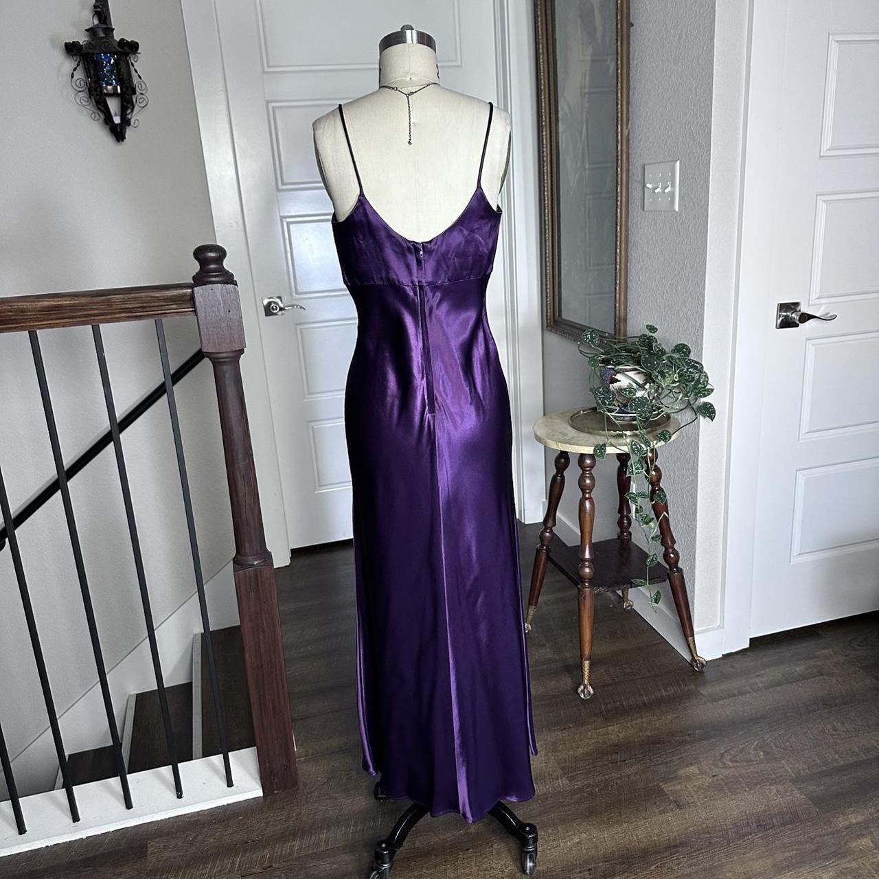 Dark Purple Vintage Fashion Stunning Elegant Delicate Beaded Long Satin Formal Prom Dress Evening Gown Birthday Party Dress Prom Dress Graduation Dress gh3913