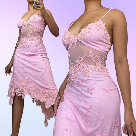 Light pink summer beautiful retro beaded mid-length fairy short homecoming dress prom dress birthday dress evening dress grad party outfit gh4673