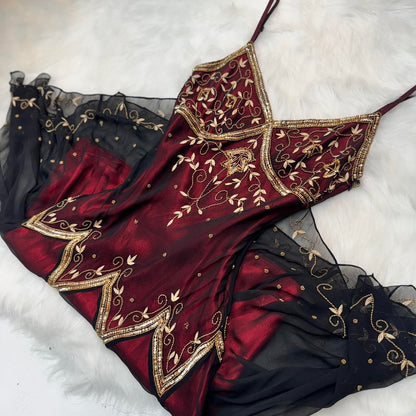 Burgundy Retro Exquisite Short/Long Prom Dress Chiffon Homecoming Dress Birthday Party Dress gh5011