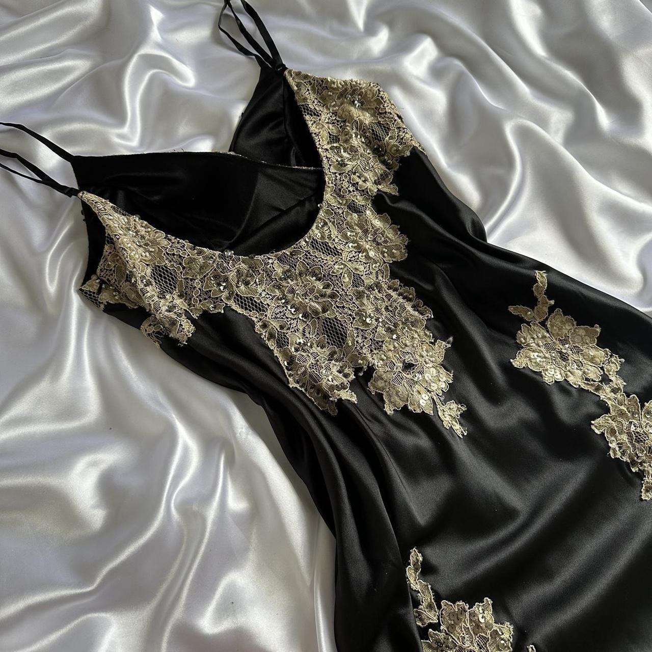 Black Fashion Elegant Beautiful Exquisite Lace Beaded Long Satin Handmade Custom Prom Dress Evening Dress Party Dress Prom Dress gh3751
