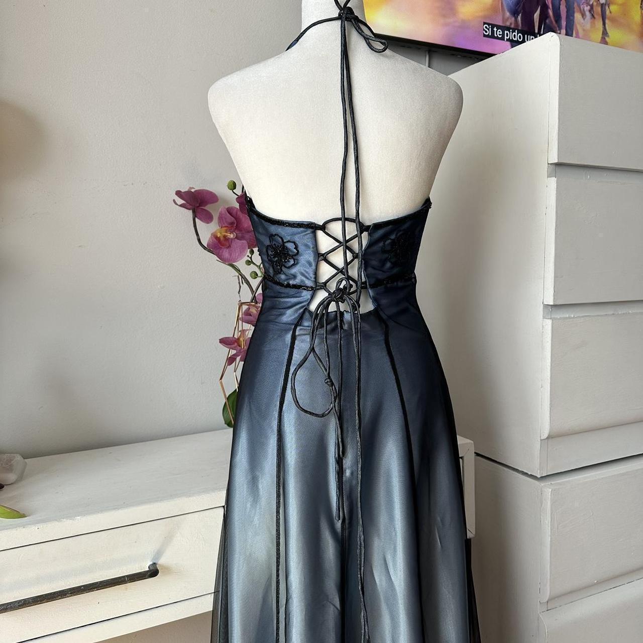 Blue Gorgeous Vintage Elegant Exquisite Beaded Suspender Long Tulle Ball Gown Evening Gown Party Dress Prom Gown gh3877