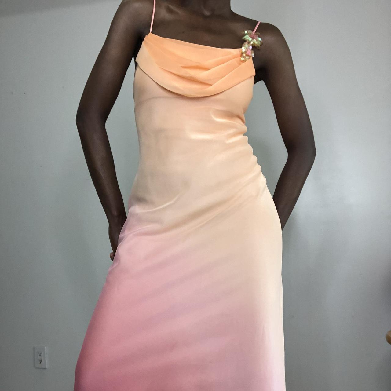 Pink orange fashion gradient long formal Prom dress evening dress party dress gh4903