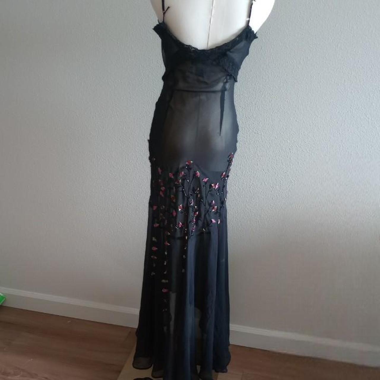 Black stylish elegant pink delicate floral beaded spaghetti strap chiffon prom dress evening dress party dress gh3568