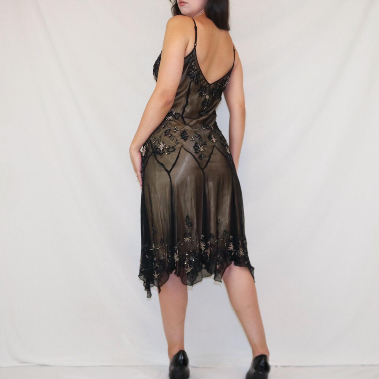 Brown Beaded Vintage Y2K Fairy Short/Mid-Length Tea Length Chiffon Homecoming Dress Birthday Party Dress gh5090