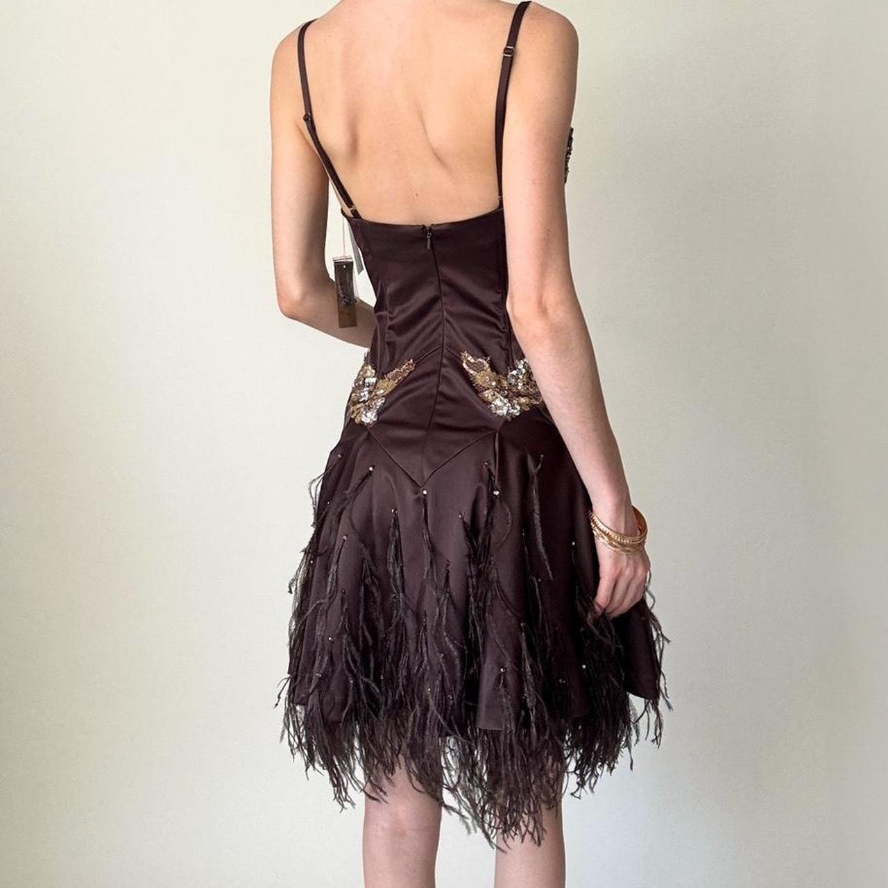 Brown Beaded Floral Short Satin Homecoming Dress Birthday Party Dress gh5085
