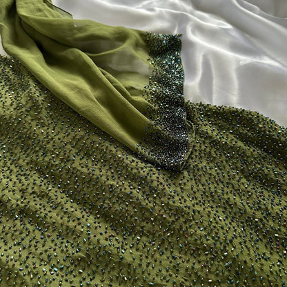 Charming forest green luxurious gorgeous sparkling fashionable elegant exquisite beading long chiffon prom dress evening dress party dress gh3592