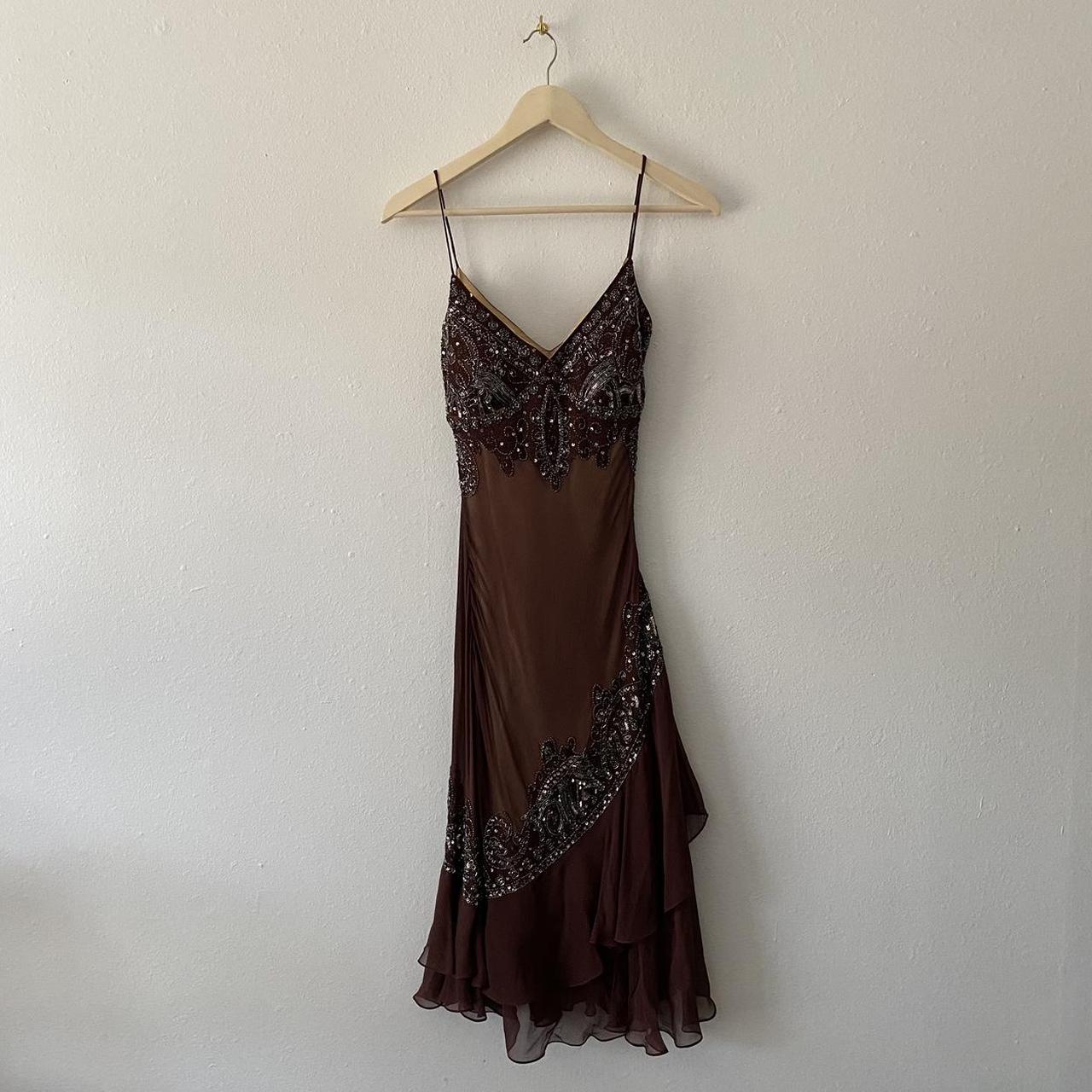 Brown Beaded Short Chiffon Homecoming Dress Birthday Party Dress gh5086