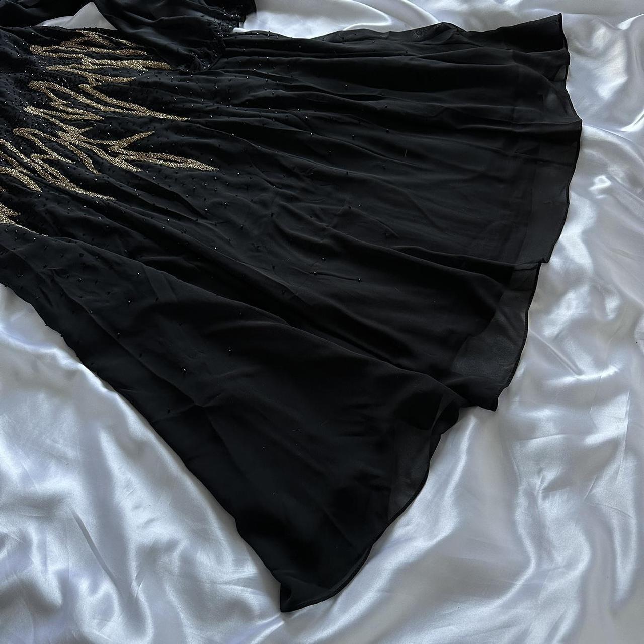 Black Gorgeous Delicate Gold Beaded Rhinestone Spaghetti Straps Long chiffon Ball Gown Evening Gown Party Dress Prom Gown gh3866