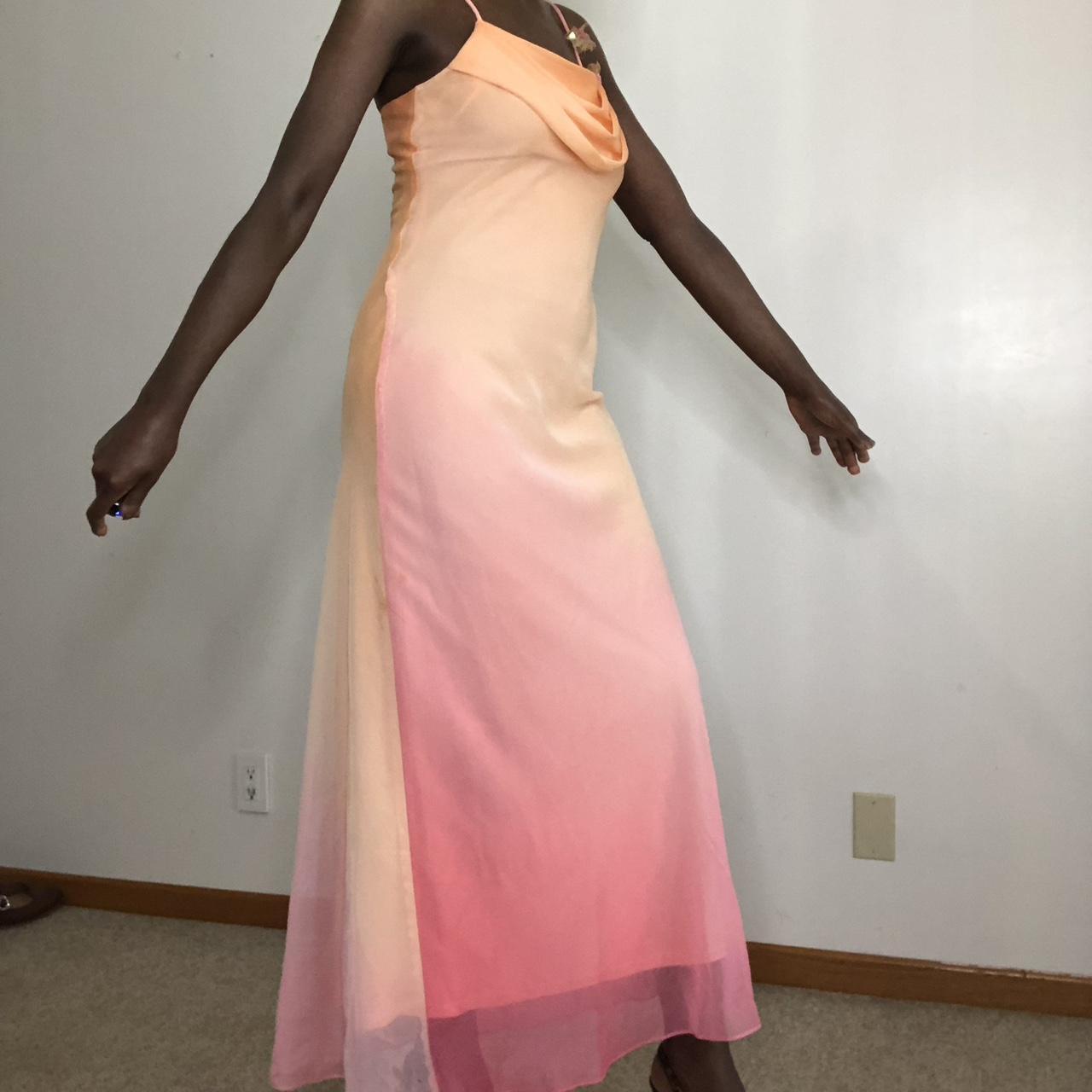 Pink orange fashion gradient long formal Prom dress evening dress party dress gh4903