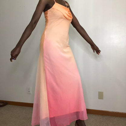 Pink orange fashion gradient long formal Prom dress evening dress party dress gh4903
