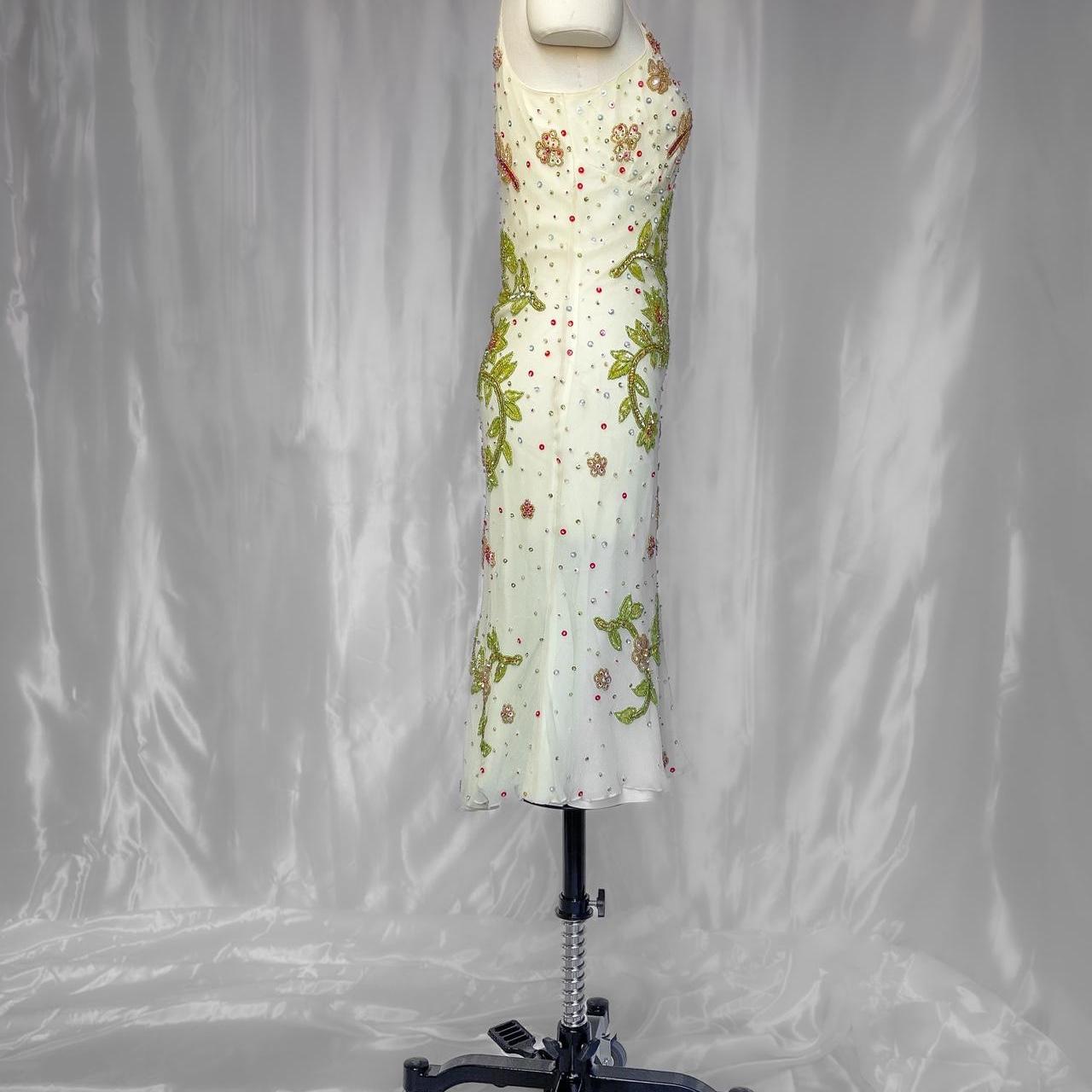 White gorgeous exquisite colorful floral beaded long chiffon Prom dress evening dress party dress gh5094