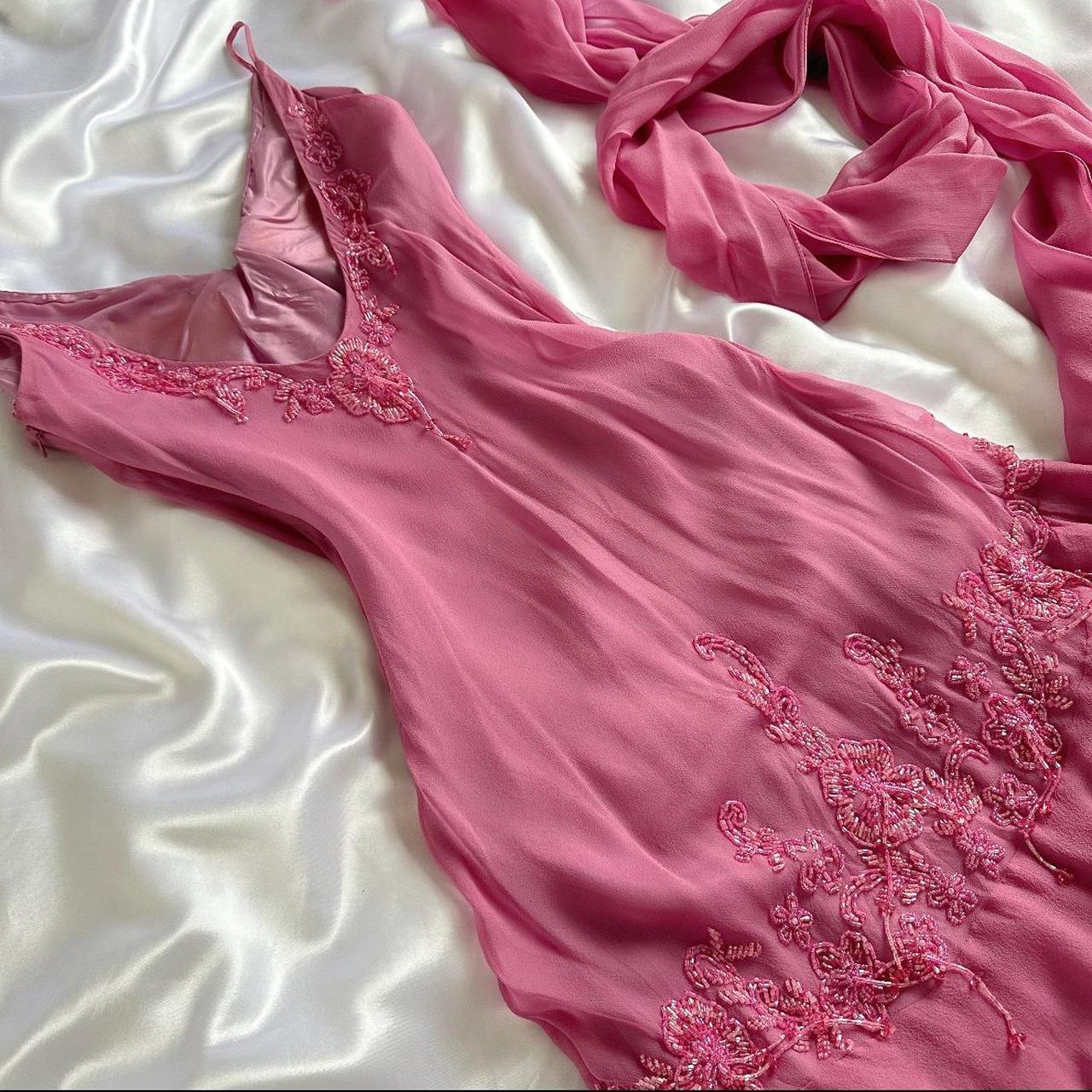 Pink gorgeous exquisite elegant beaded long chiffon ruffled ball gown, evening dress, party dress gh3513