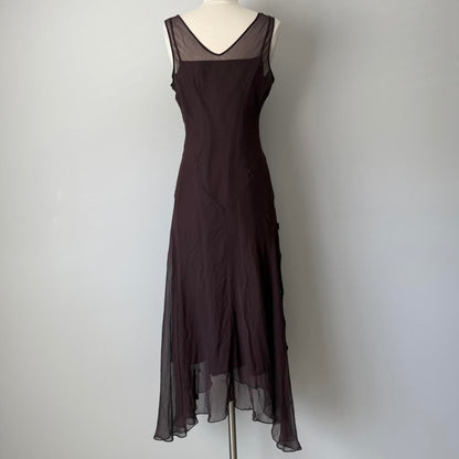 Brown Vintage Gorgeous Elegant Exquisite Floral Beading Long Chiffon Homecoming Dress Prom Dress Evening Dress Party Dress gh4124