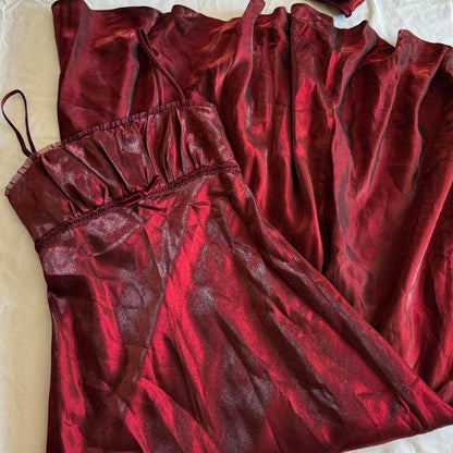 Burgundy Vintage Shiny Fashion Stunning Elegant Long Chiffon Tulle Cute Sweet Prom Dress Evening Gown Birthday Party Dress Prom Dress Graduation Dress gh3886