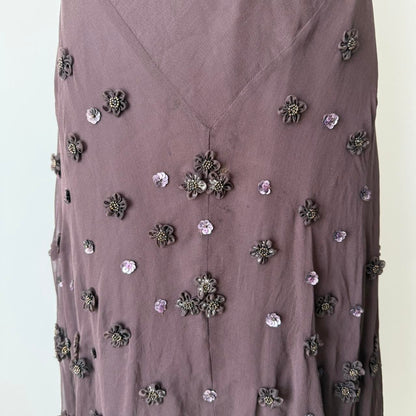 Brown Vintage Gorgeous Elegant Exquisite Floral Beading Long Chiffon Homecoming Dress Prom Dress Evening Dress Party Dress gh4124