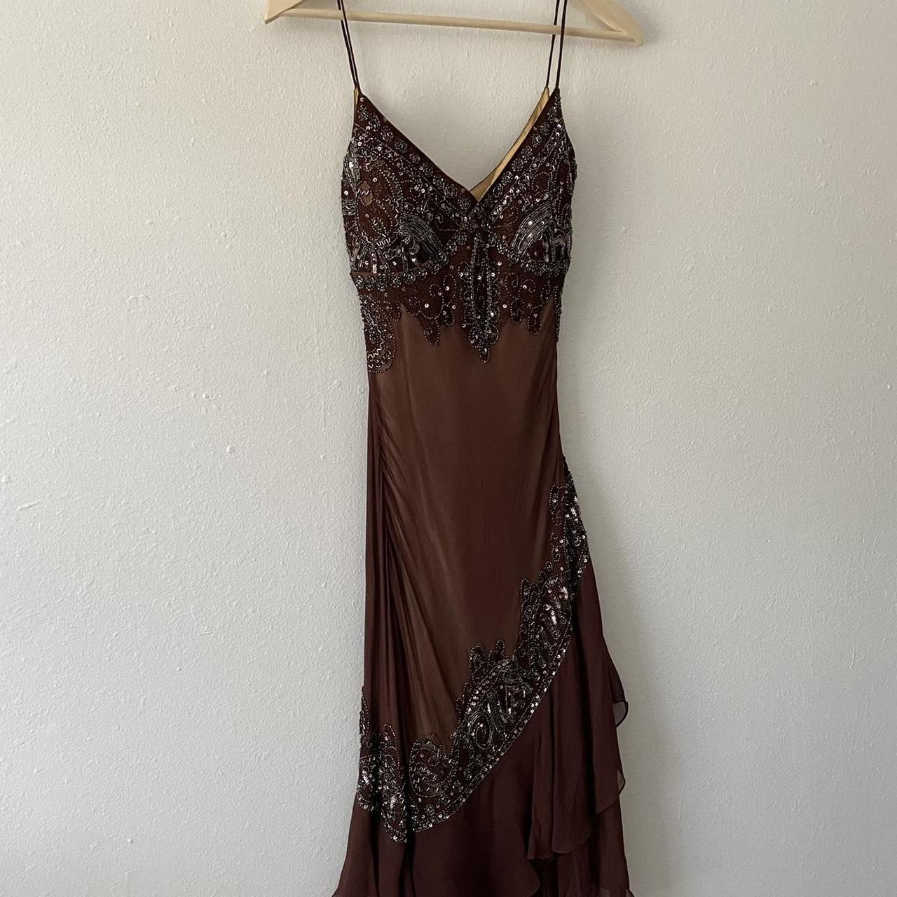 Brown Beaded Short Chiffon Homecoming Dress Birthday Party Dress gh5086