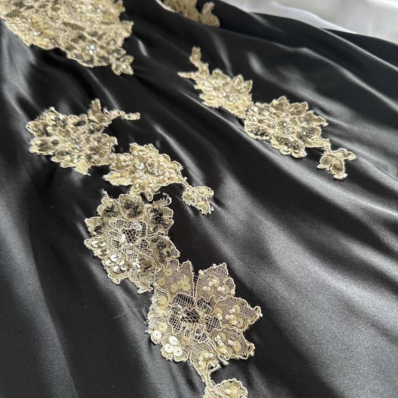 Black Fashion Elegant Beautiful Exquisite Lace Beaded Long Satin Handmade Custom Prom Dress Evening Dress Party Dress Prom Dress gh3751