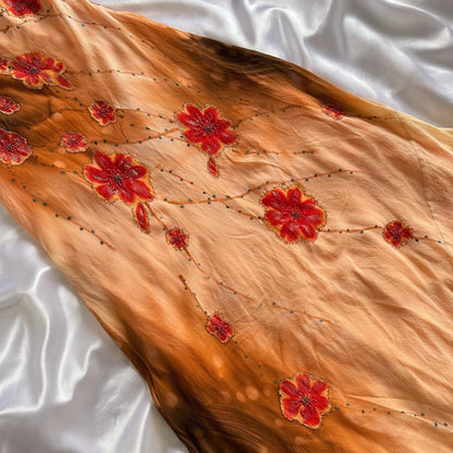 Orange Yellow fashion halter floral beading long elegant chiffon ball gown evening dress gh3284