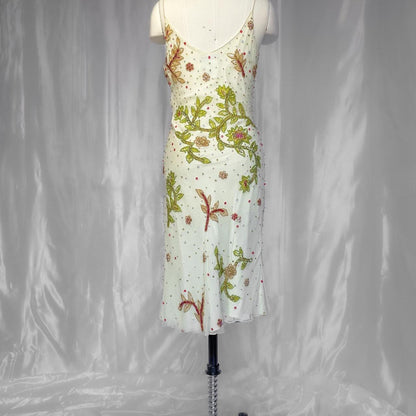 White gorgeous exquisite colorful floral beaded long chiffon Prom dress evening dress party dress gh5094