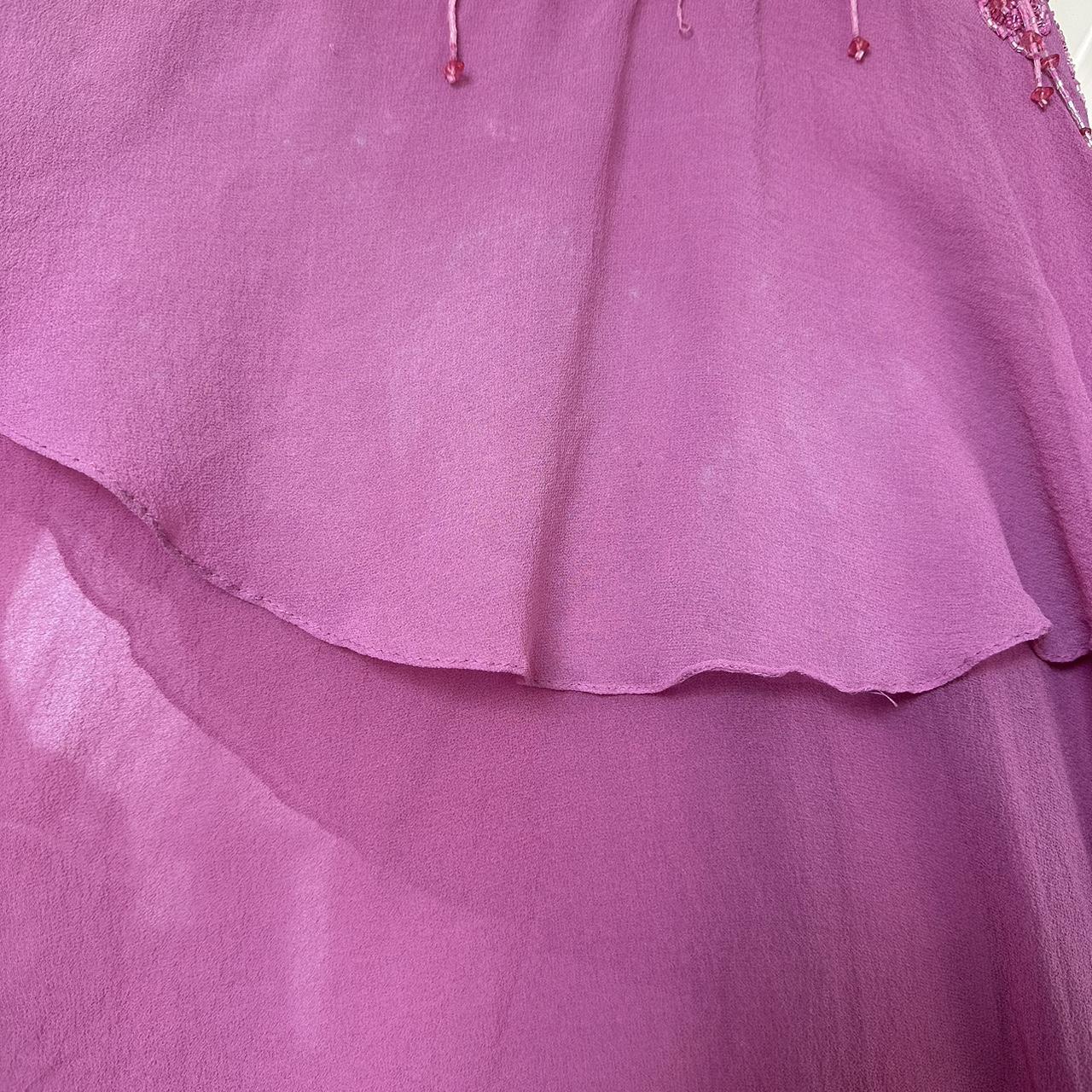 Pink gorgeous exquisite elegant beaded long chiffon ruffled ball gown, evening dress, party dress gh3513