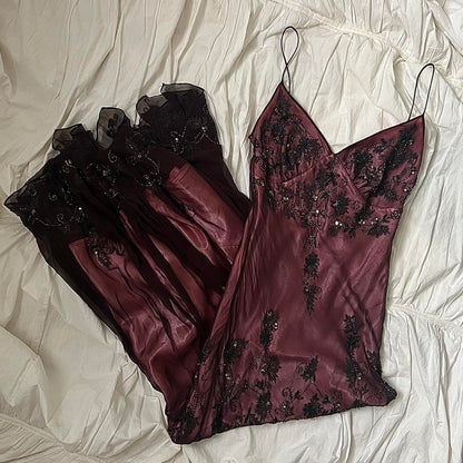 Dark Pink Purple Gorgeous Vintage Delicate Beaded Spaghetti Straps Fairy Long/Midi/Short Chiffon Ball Gown Evening Gown Party Gown Wedding Guest Gown Homecoming Gown Graduation Gown Mother of the Bride Gown Prom Gown gh3979