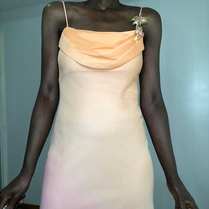 Pink orange fashion gradient long formal Prom dress evening dress party dress gh4903