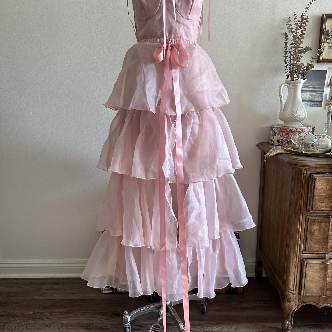 Pink Cascading Ruffle Dress Sweet Elegant Cute Short/Long Spaghetti Strap Satin Tulle Homecoming Dress Prom Dress Evening Dress Party Dress gh4178