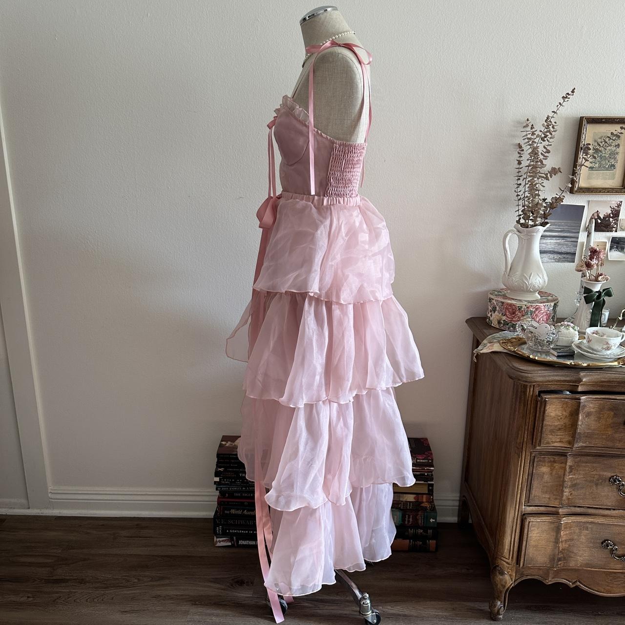 Pink Cascading Ruffle Dress Sweet Elegant Cute Short/Long Spaghetti Strap Satin Tulle Homecoming Dress Prom Dress Evening Dress Party Dress gh4178