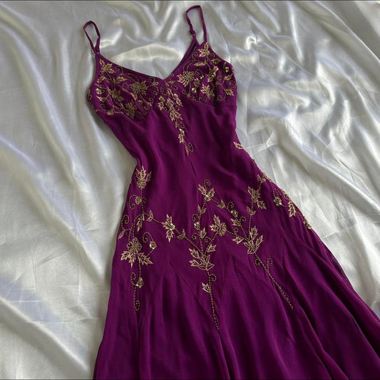 ___ Dark Purple/Green Shiny Beautiful Vintage Gorgeous Fashion Elegant Delicate Gold Beaded Midi/Short Chiffon Flowing Homecoming Dress Prom Dress Evening Dress Birthday Wedding Guest Party Dress Prom Dress gh4014