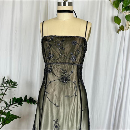 Champagne Brown Gorgeous Vintage Elegant Exquisite Beading Long Chiffon Ball Gown Evening Gown Party Dress Prom Dress gh3709