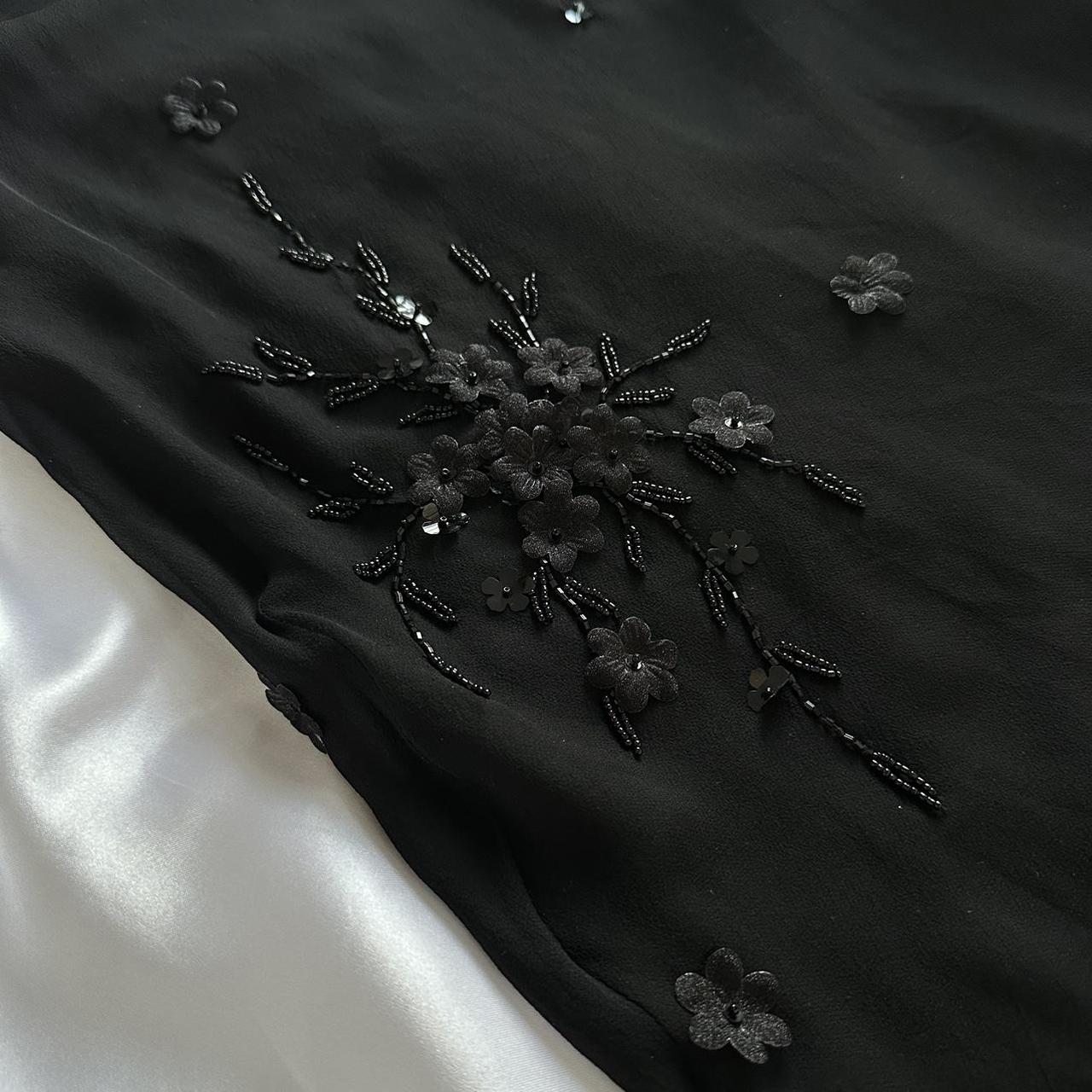 Black gorgeous exquisite elegant beaded long chiffon ruffled ball gown, evening dress, party dress gh3514