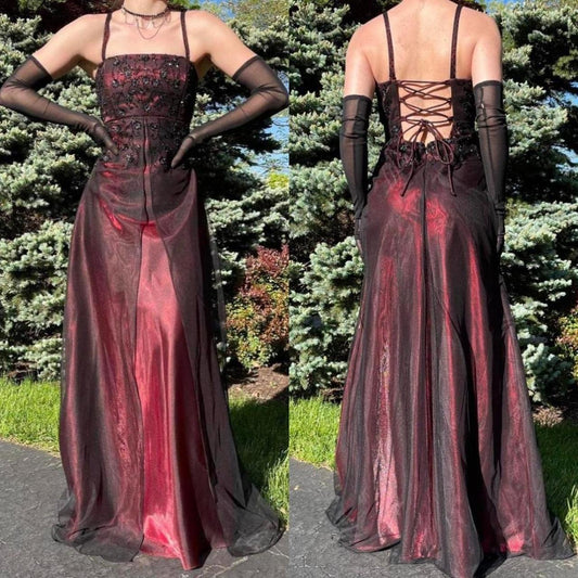 Burgundy Sparkling Vintage Elegant Stunning Exquisite Beaded Long Tulle Satin Ball Gown Evening Gown Party Dress Prom Gown gh3898
