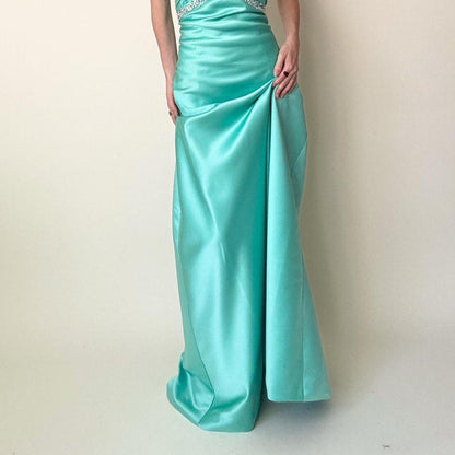 Tiffany blue rhinestone formal prom dress ball gown evening dress gh4591