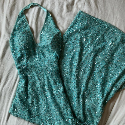Blue fashion elegant suspenders exquisite beaded long sequined prom dress evening dress party dress gh3578