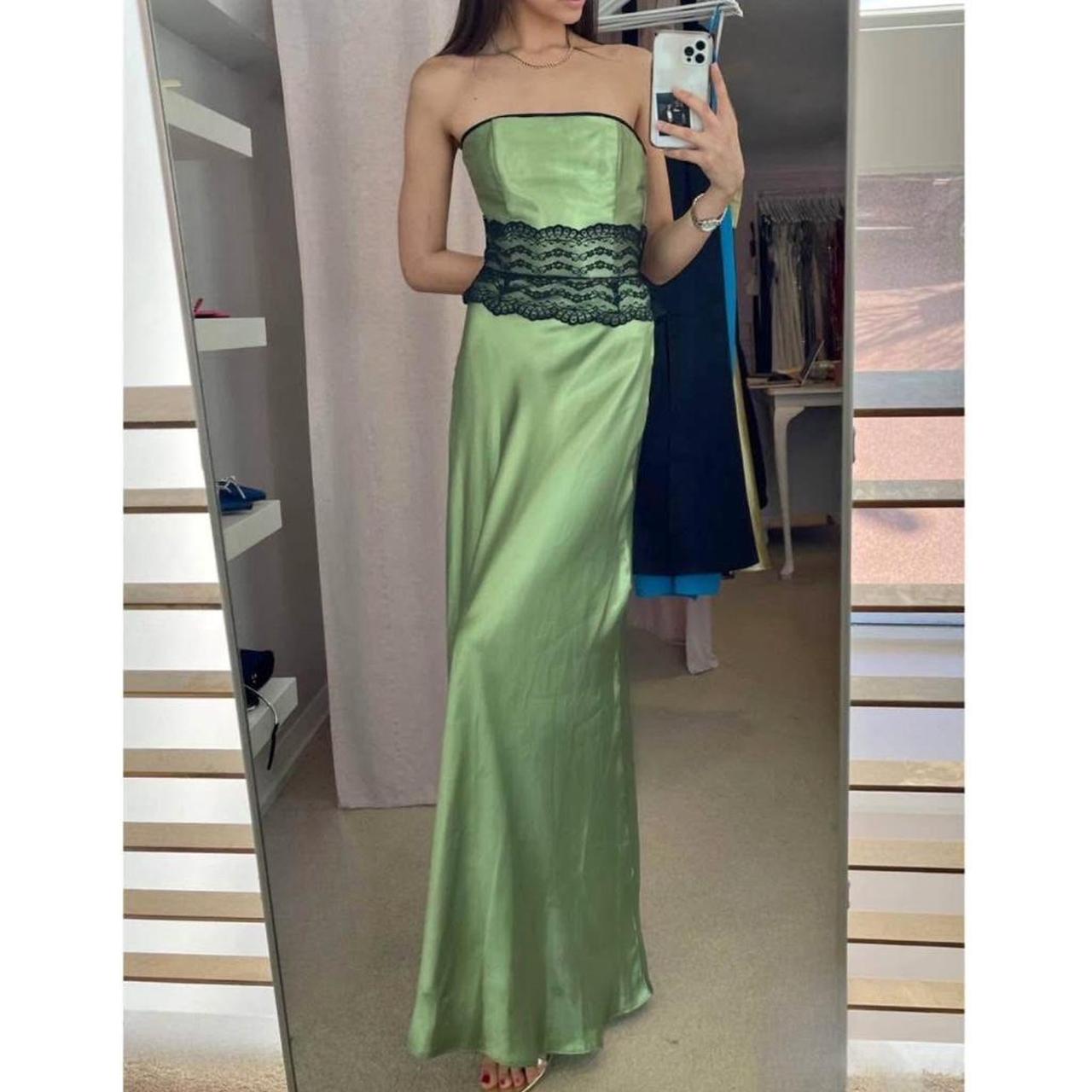 Pink/Green Lace Long Satin Prom Dress Evening Dress Graduation Dress gh4566