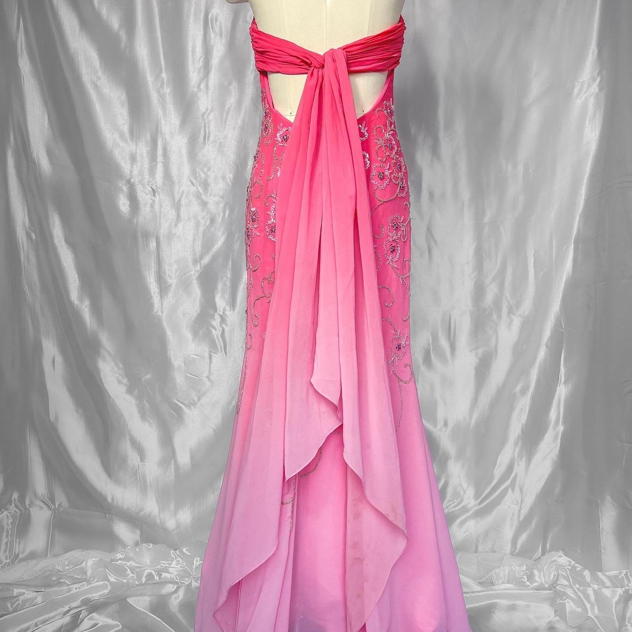 Pink Fashion Gradient Gorgeous Exquisite Floral Beaded Long Chiffon Prom dress Evening Dress Party Dress gh5095