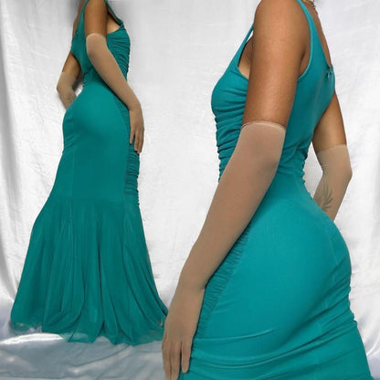 Turquoise Stunning Vintage Gorgeous Exquisite Floral Beaded Straps Long Chiffon Ball Gown Evening Dress Party Dress Prom Dress gh3867