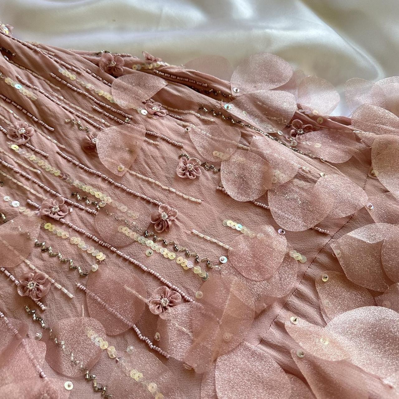 _©°_ Blush Pink Sakura Luxurious Gorgeous Fairytale Fantasy Retro Fashion Exquisite Beaded Sequin 3D Applique Long Elegant Flowing Chiffon Ball Gown Evening Gown Party Dress Prom Gown gh3870